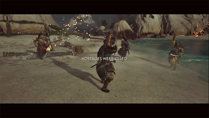 An important aspect of this quest objective is that you can only save one of the captured people - Ghost of Tsushima Iki Island: The Impact of Loss - walkthrough - Side Quests - Ghost of Tsushima Guide, Walkthrough
