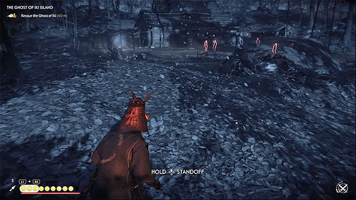 The bandits hideout is located to the west of where you encountered the raiders - Ghost of Tsushima Iki Island: The Ghost of Iki Island - walkthrough - Side Quests - Ghost of Tsushima Guide, Walkthrough