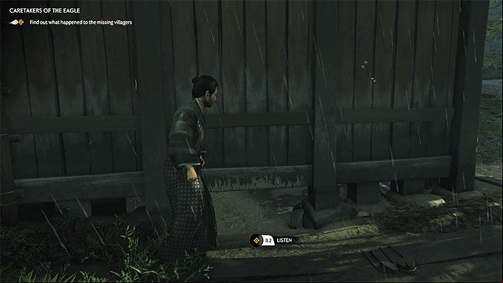 Go to the right of the place where the villager guards the entrance to the hut - Ghost of Tsushima Iki Island: Caretakers of the Eagle - walkthrough - Side Quests - Ghost of Tsushima Guide, Walkthrough