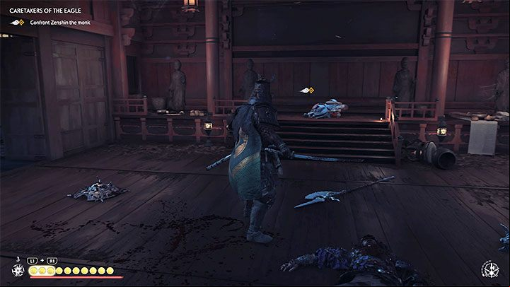 You dont have to worry that the fight will be challenging - the monk is no threat to you - Ghost of Tsushima Iki Island: Caretakers of the Eagle - walkthrough - Side Quests - Ghost of Tsushima Guide, Walkthrough