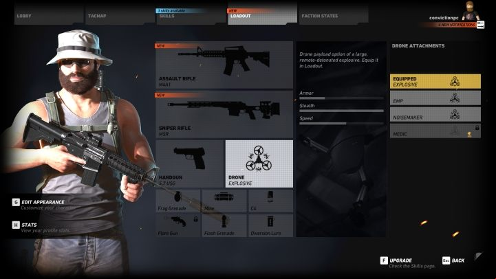 Select your gear - El Suenos convoy | Pucara Walkthrough - Pucara - Tom Clancys Ghost Recon: Wildlands Game Guide