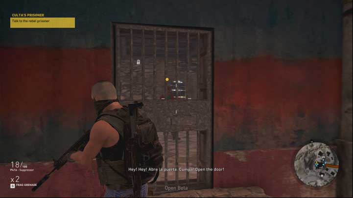 Open the cell and speak with the prisoner - Cultas Prisoner | Itacua Walkthrough - Itacua - Tom Clancys Ghost Recon: Wildlands Game Guide