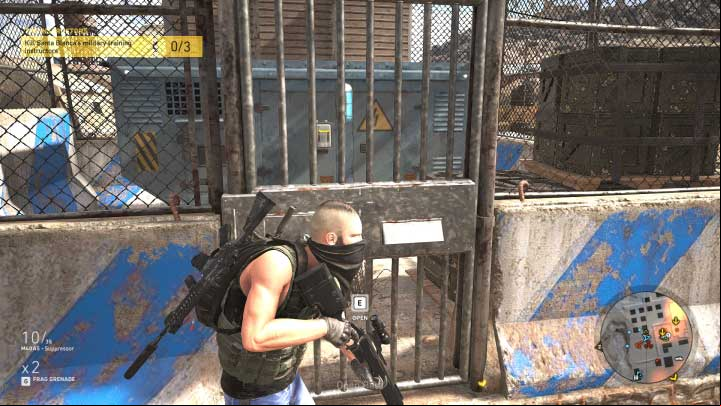 First, circle around the base so you can be on the north of it - The Instructors | Montuyoc Walkthrough - Montuyoc - Tom Clancys Ghost Recon: Wildlands Game Guide