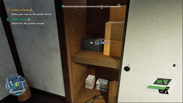 The safe is in another room of the house, behind the sliding door - Ghostwire Tokyo: Zashiki-Warashi - walkthrough - Quests available from chapter 2 - Ghostwire Tokyo Guide