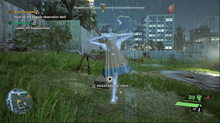Enter the restricted area and begin searching it - Ghostwire Tokyo: Karakasa-kozo - walkthrough - Quests available from chapter 2 - Ghostwire Tokyo Guide