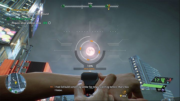 After you reach the roof, head towards the marked spot - Ghostwire Tokyo: The Crimson Moon - walkthrough - Quests available from chapter 2 - Ghostwire Tokyo Guide