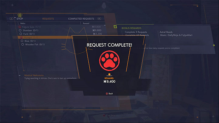 The last way is to fulfill necomatas' (cat traders) orders for artifacts - Ghostwire Tokyo: Meika (currency) - how to obtain? - FAQ - Ghostwire Tokyo Guide