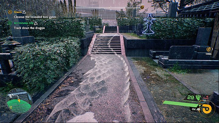 This quest takes pace in the large cemetery - Ghostwire Tokyo: Art Imitates Life - walkthrough - Quests available from chapter 4 - Ghostwire Tokyo Guide