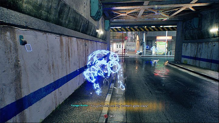 Your destination is the tunnel pictured above, where you'll find the spirit of the Younger Brother and learn that someone's planning to eliminate him - Ghostwire Tokyo: A Lost Dog - walkthrough - Quests available from chapter 4 - Ghostwire Tokyo Guide