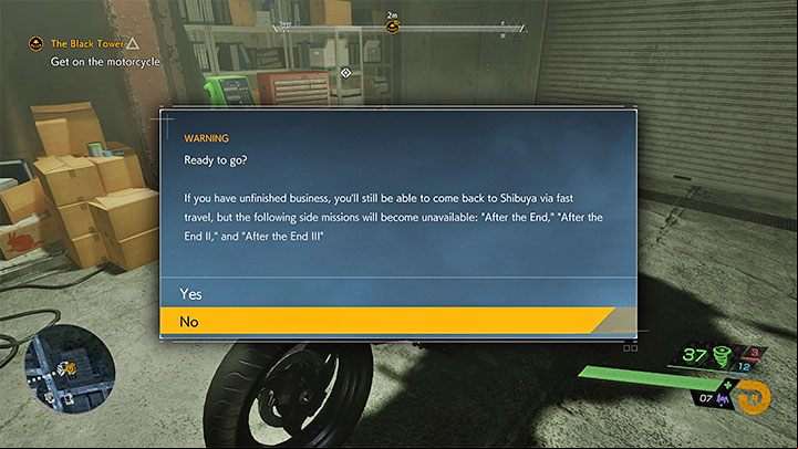 After collecting all 3 ingredients (gasoline, turbine wheel, fragrant underworld oil) you have to go back to the building where you found the motorcycle in the previous main quest - Ghostwire Tokyo: The Black Tower - walkthrough - Chapter 4: Contortion - Ghostwire Tokyo Guide