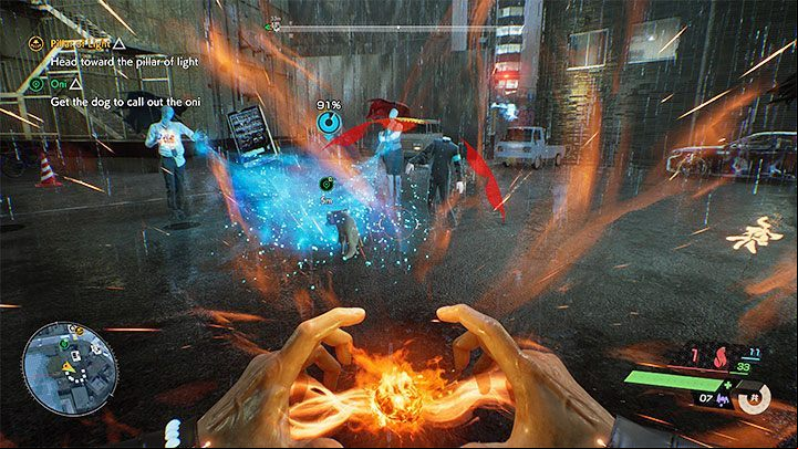 You must follow the dog to the place where the yokai Oni is hiding - Ghostwire Tokyo: Oni - walkthrough - Quests available from chapter 3 - Ghostwire Tokyo Guide