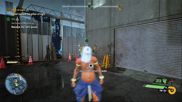 After the fights, "talk" to the dog once more - this will make the Oni appear - Ghostwire Tokyo: Oni - walkthrough - Quests available from chapter 3 - Ghostwire Tokyo Guide