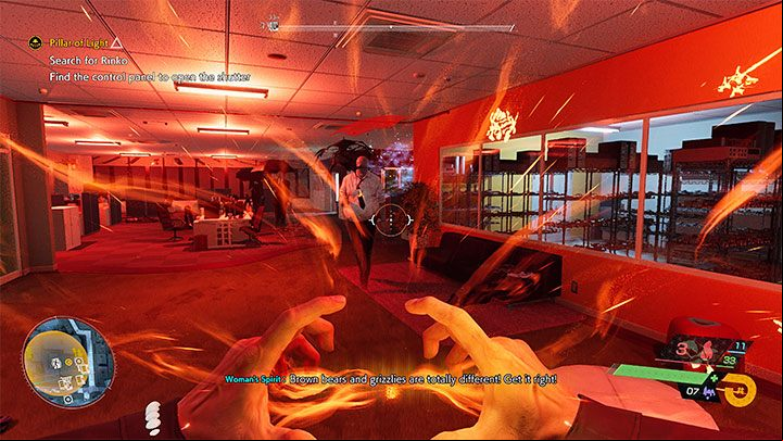 When you return to the main office room, expect to encounter a large group of Visitors - Ghostwire Tokyo: Pillar of Light - walkthrough - Chapter 3: Connection - Ghostwire Tokyo Guide