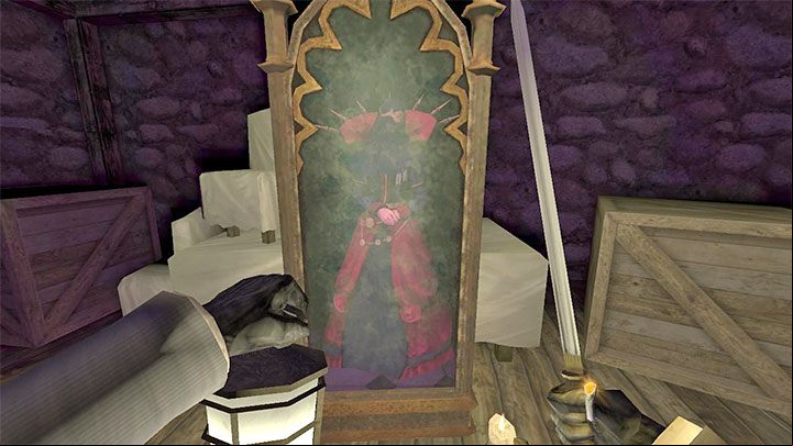 Explore the building's basement by going down the staircase - Gloomwood: Coast Cliffside (cliff, lighthouse) - walkthrough - Walkthrough - Gloomwood Guide, Walkthrough