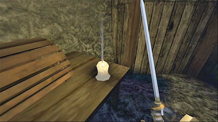 You can put out the small candles, and it is enough to interact with them - Gloomwood: Light sources - can they be extinguished? - FAQ - Gloomwood Guide, Walkthrough