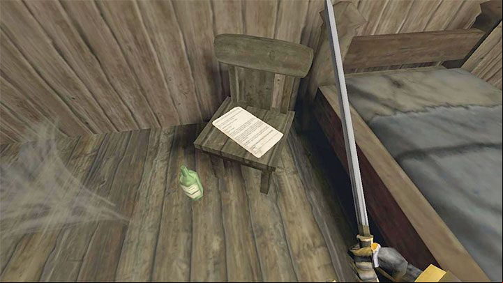 Soon after starting your approach through the path along the cliff, you will reach an abandoned house (Desolated House) - Gloomwood: Coast Cliffside Documents - List of all - Documents - Gloomwood Guide, Walkthrough