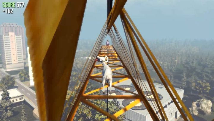 Run to the scaffolds - Starting Tips | Goat Simulator - Basics - Goat Simulator Guide