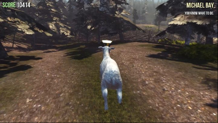 There is a combine harvester in the field and a statue behind it - Goat statues in Goat Simulator - Basics - Goat Simulator Guide