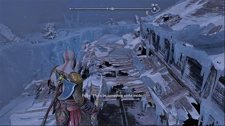The linear path leads to the hidden region - Aesir Prison Wreckage - God of War Ragnarok: The Broken Prison - walkthrough - Favors - Niflheim - God of War Ragnarok Guide