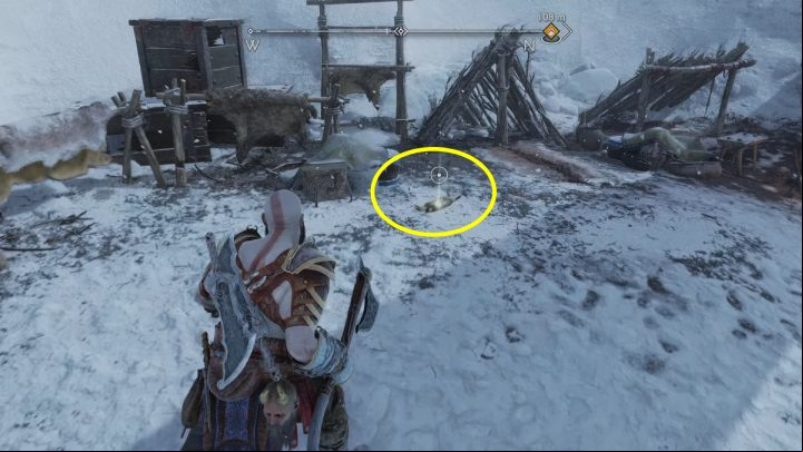 You'll find the treasure map by the tents - God of War Ragnarok: Raider Fort, Midgard - secrets, collectibles - Midgard - God of War Ragnarok Guide
