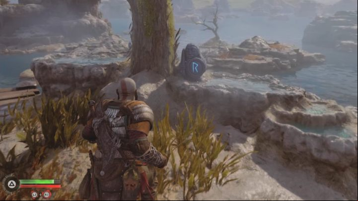 When you find the seal, strike the stone with the Leviathan Axe, the Blades of Chaos, shield, or even with your fists - God of War Ragnarok: How to open Nornir Chests? - Exploration - God of War Ragnarok Guide