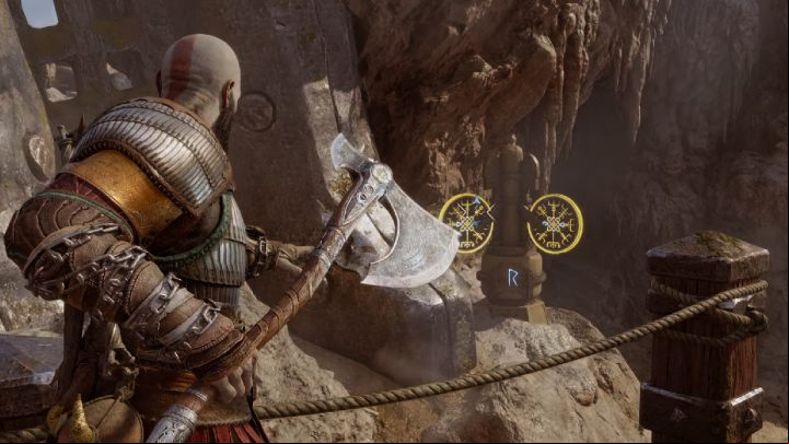 You do so by hitting the shields on the spinning runes - God of War Ragnarok: How to open Nornir Chests? - Exploration - God of War Ragnarok Guide