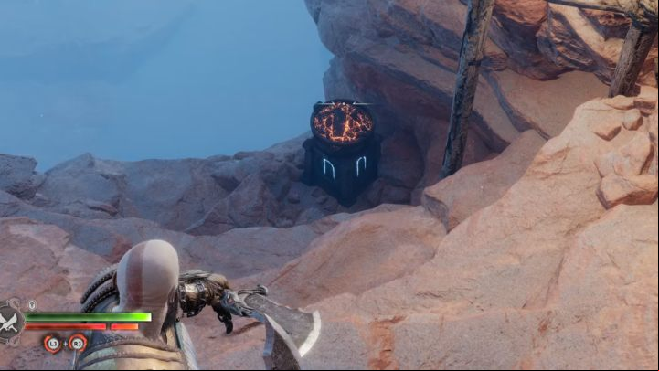 To set torches on fire, use the Blades of Chaos - God of War Ragnarok: How to open Nornir Chests? - Exploration - God of War Ragnarok Guide