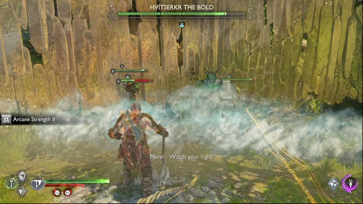 Hvitserkr's unique feature is that the boss is able to summon regular monsters to the arena - God of War Ragnarok: How to defeat the berserk Hvitserkr the Bold? - Berserkers - God of War Ragnarok Guide