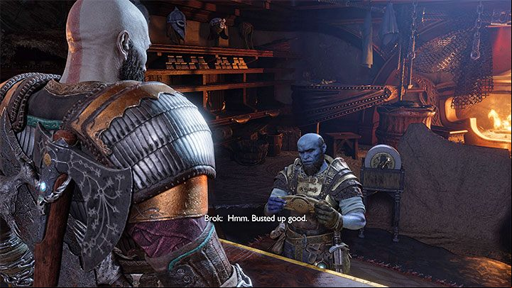 After you reach the House of Sindri for the first time, friendly dwarves will take the broken shield and promise to fix it - God of War Ragnarok: How to repair the damaged Guardian Shield? - Combat - God of War Ragnarok Guide
