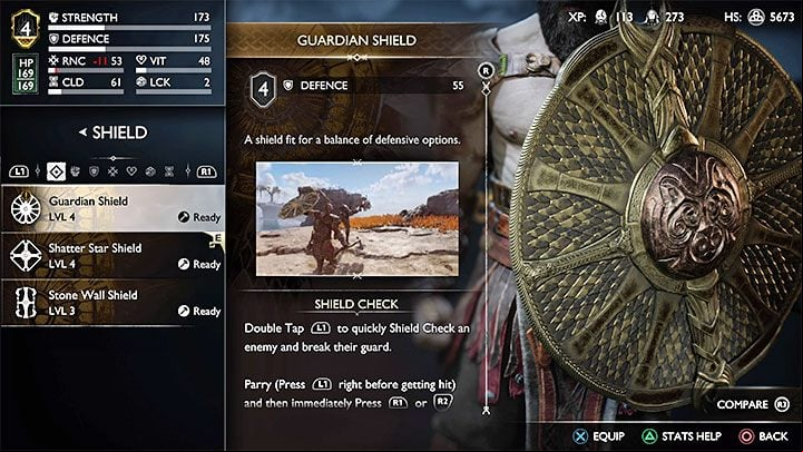The repaired Guardian shield is a level 4 item - God of War Ragnarok: How to repair the damaged Guardian Shield? - Combat - God of War Ragnarok Guide