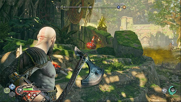 You can freeze the first totem with the Leviathan - God of War Ragnarok: Garden for the Dead - walkthrough - Favors - Vanaheim - God of War Ragnarok Guide