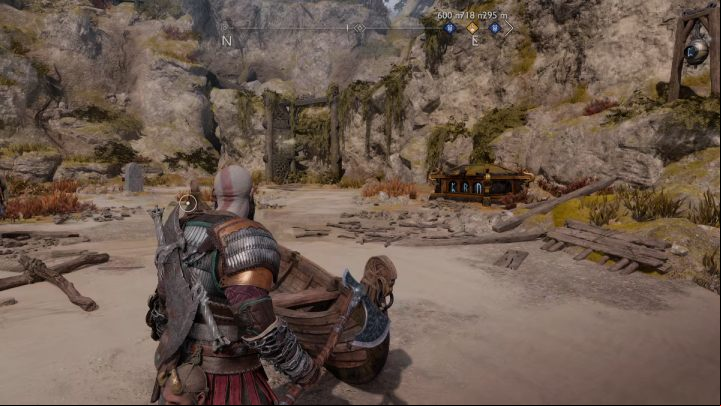To open the chest, all 3 bells with runes must sound at once - God of War Ragnarok: Alberich Island, Svartalfheim - secrets, collectibles - Svartalfheim - God of War Ragnarok Guide