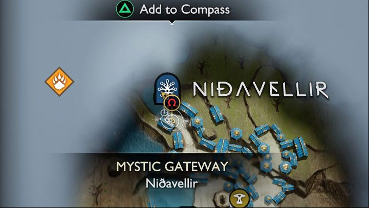 The unlocked gates appear on the map of the area - they have a blue icon - God of War Ragnarok: How to unlock fast travel? - Exploration - God of War Ragnarok Guide