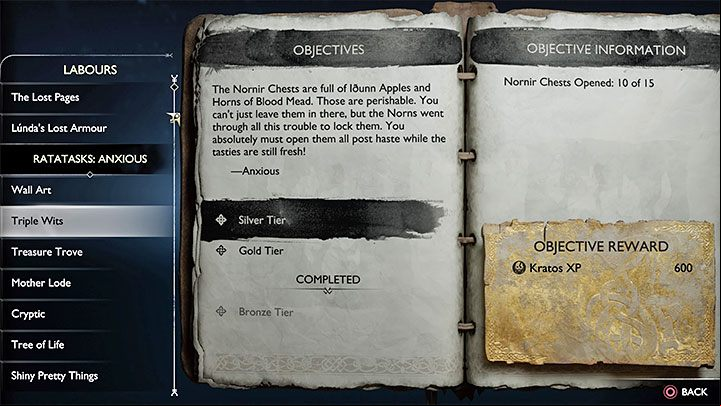 A good way to gain experience is to do Labours - various optional challenges - God of War Ragnarok: How to gain experience points (XP)? - Character development - God of War Ragnarok Guide