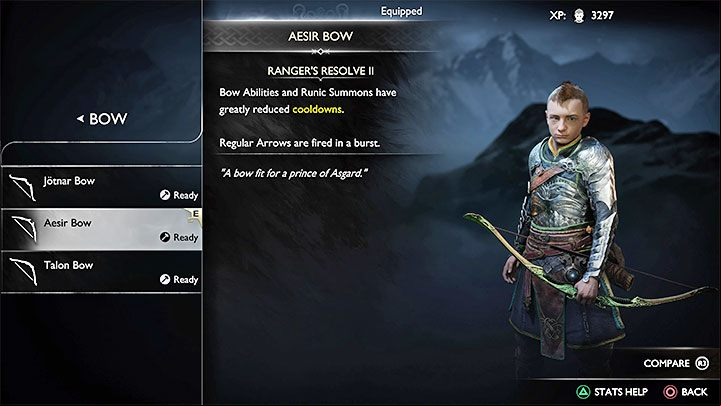 Atreus' primary weapon is his bow - God of War Ragnarok: Companions skills and equipment - Atreus, Freya - Character development - God of War Ragnarok Guide
