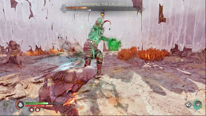 Try to activate Spartan Rage at least once during the encounter - God of War Ragnarok: How to defeat the Hardrefill the Callous berserker boss? - Berserkers - God of War Ragnarok Guide