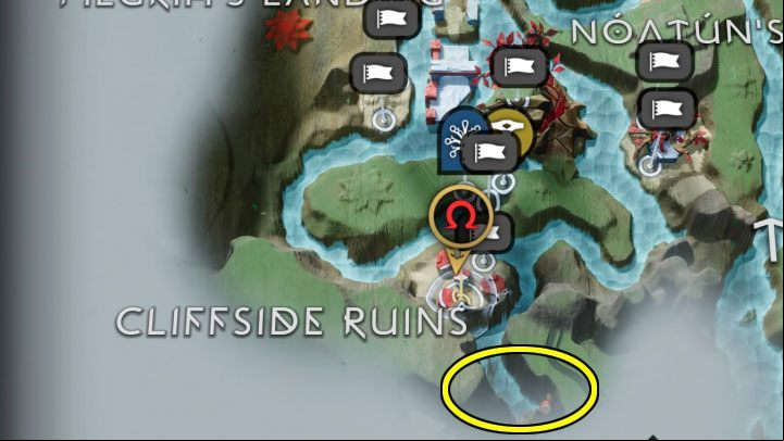 You need to travel to the southern part of Goddess Falls, and by default, this area is inaccessible, as there is a huge gate on the river blocking access to southern Vanaheim and you need to open it - God of War Ragnarok: Freyas Missing Peace - walkthrough - Favors - Vanaheim - God of War Ragnarok Guide