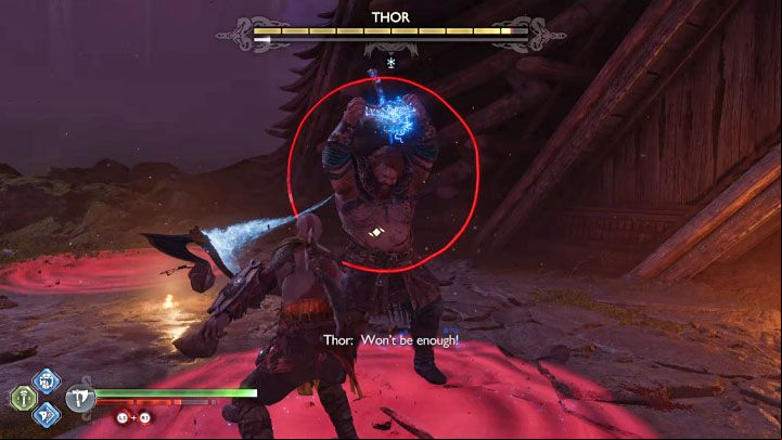 Thor has one long health bar, and the battle is divided into 3 phases - God of War Ragnarok: How to defeat Thor (second fight)? - Bosses - God of War Ragnarok Guide