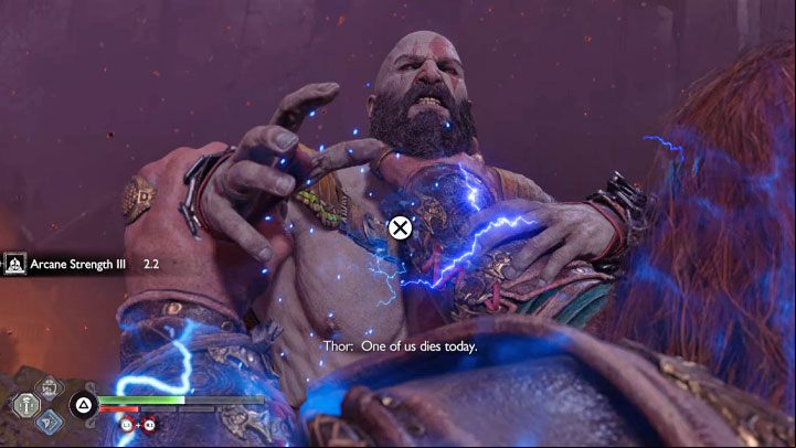 Reach the point where Thor has about 4 health bars left - God of War Ragnarok: How to defeat Thor (second fight)? - Bosses - God of War Ragnarok Guide