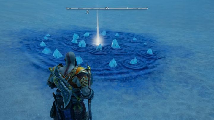 The 1st half of the key lies near the monument to Freyr in the western part of The Forbidden Sands region - God of War Ragnarok: The Desert Door - walkthrough - Favors - Alfheim - God of War Ragnarok Guide
