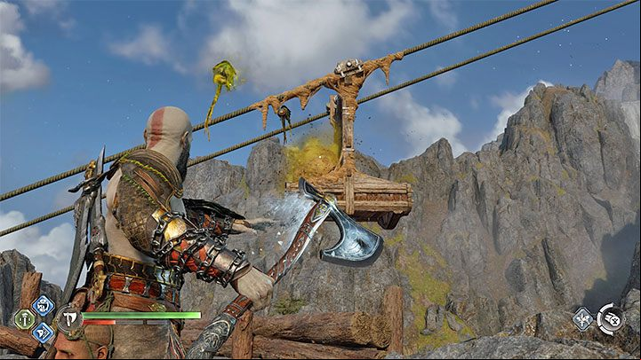 The new path will lead you to a locked platform - throw the axe at the monster nest and destroy it - God of War Ragnarok: Forging Destiny - walkthrough - Walkthrough - God of War Ragnarok Guide