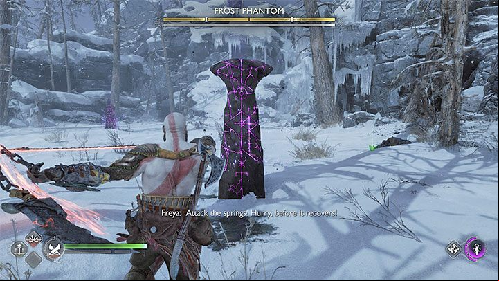 You need to continue your attacks until a white bar is filled so that the beast is stunned - God of War Ragnarok: How to defeat Frost Phantom? - Bosses - God of War Ragnarok Guide