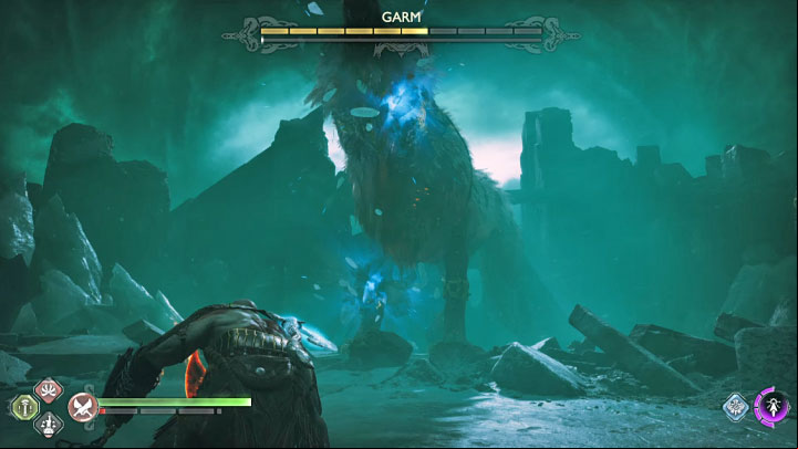 When Garm loses almost all of its health bar, you will notice that the boss can regenerate - God of War Ragnarok: How to defeat Garm (chase and second battle)? - Bosses - God of War Ragnarok Guide