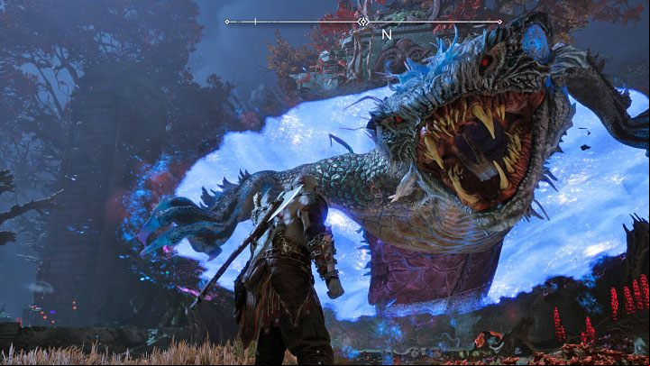 Nidhogg is a huge snake-like monster and one of the main bosses of God of War Ragnarok - God of War Ragnarok: How to defeat Nidhogg from Vanaheim? - Bosses - God of War Ragnarok Guide