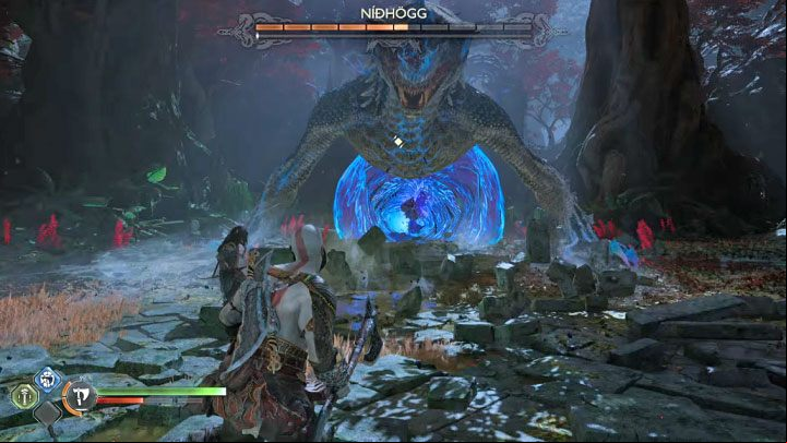 Another of the boss's attacks is to absorb objects from the arena - God of War Ragnarok: How to defeat Nidhogg from Vanaheim? - Bosses - God of War Ragnarok Guide
