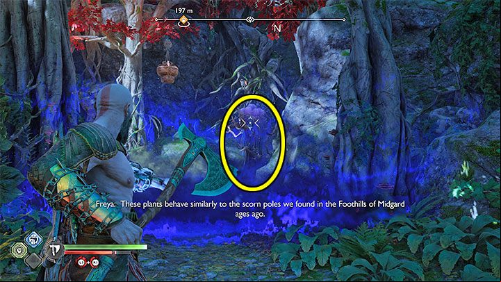 During the next clash with Einherjar warriors, make use of the Death From Above attack which can be activated when hanging from hitches - God of War Ragnarok: The Reckoning - walkthrough - Walkthrough - God of War Ragnarok Guide