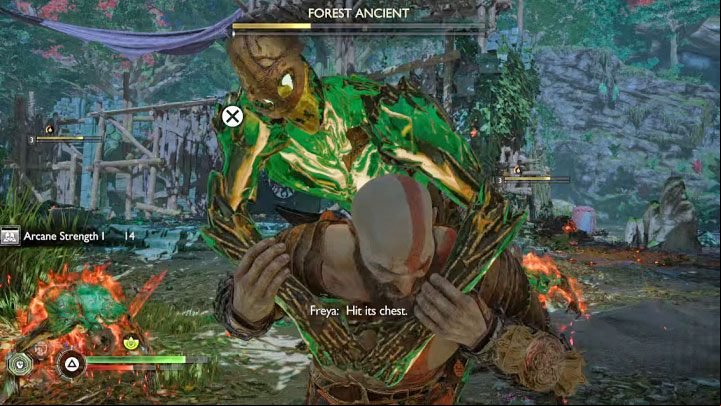 In the later part of the battle, the boss's minions will appear - God of War Ragnarok: How to defeat Forest Ancient? - Bosses - God of War Ragnarok Guide