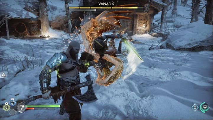 Valkyrie is very agile, so you must react with quick blocks, parries and evasions - God of War Ragnarok: How to defeat Valkyrie Vanadis? - Bosses - God of War Ragnarok Guide