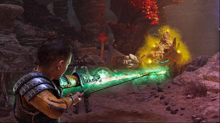 Angrboda will unlock a hidden age that leads to a sinkhole - you must descend into it by using the rope - God of War Ragnarok: The Lost Sanctuary - walkthrough - Walkthrough - God of War Ragnarok Guide
