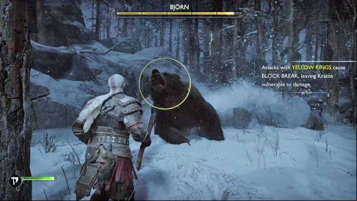 During this battle, you will learn how to deal with 2 types of stronger attacks - God of War Ragnarok: How to defeat Bear Bjorn? - Bosses - God of War Ragnarok Guide